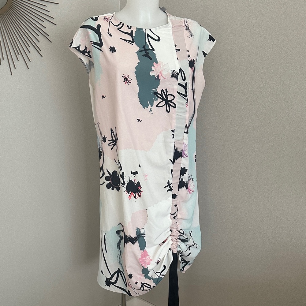 ASOS Abstract Floral Dress - Pink, White, Black